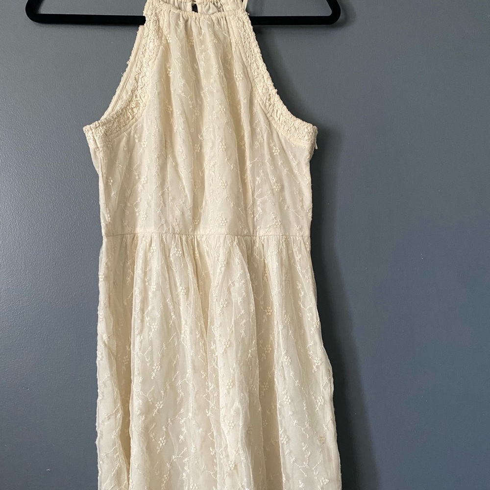 Elegant Cream Halter Dress